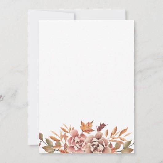 Waterverf Floral Wedding Kaart (Achterkant)