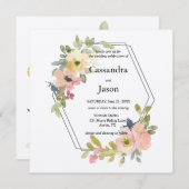 Waterverf Floral Wedding Kaart (Voorkant / Achterkant)