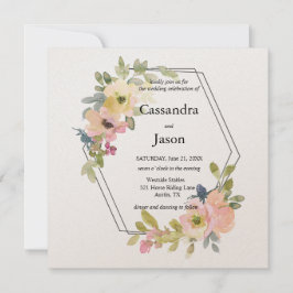 Waterverf Floral Wedding Kaart