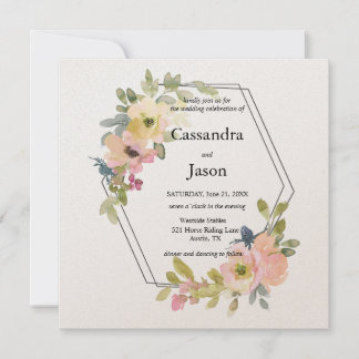 Waterverf Floral Wedding Kaart