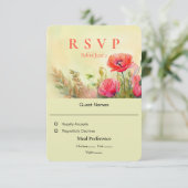 Waterverf Floral Wedding Kaart (Staand voorkant)