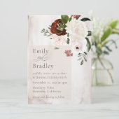 Waterverf Floral Wedding Kaart (Staand voorkant)