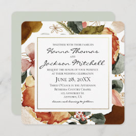 Waterverf Floral Wedding Kaart