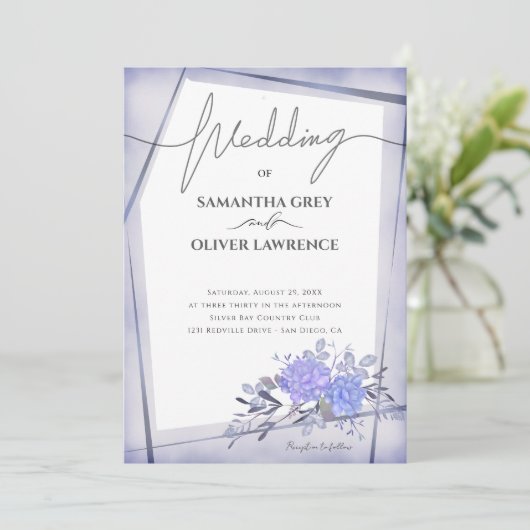  Waterverf Floral Wedding Kaart (Staand voorkant)