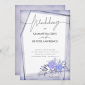 Waterverf Floral Wedding Kaart (Voorkant / Achterkant)