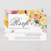 Waterverf Floral Wedding Meal Choice RSVP Kaartje (Voorkant / Achterkant)