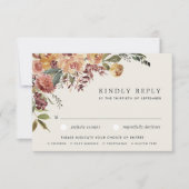 Waterverf Floral Wedding Meal Choice RSVP Kaartje (Voorkant)