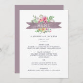 Waterverf Floral Wedding Menu (Voorkant / Achterkant)