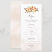 Waterverf Floral Wedding Menu (Voorkant / Achterkant)