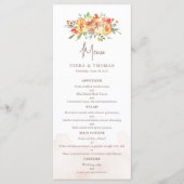 Waterverf Floral Wedding Menu (Voorkant)