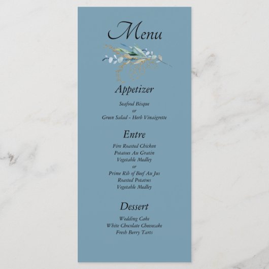 Waterverf Floral Wedding Menu (Achterkant)