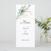 Waterverf Floral Wedding Menu (Staand voorkant)