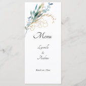 Waterverf Floral Wedding Menu (Voorkant)
