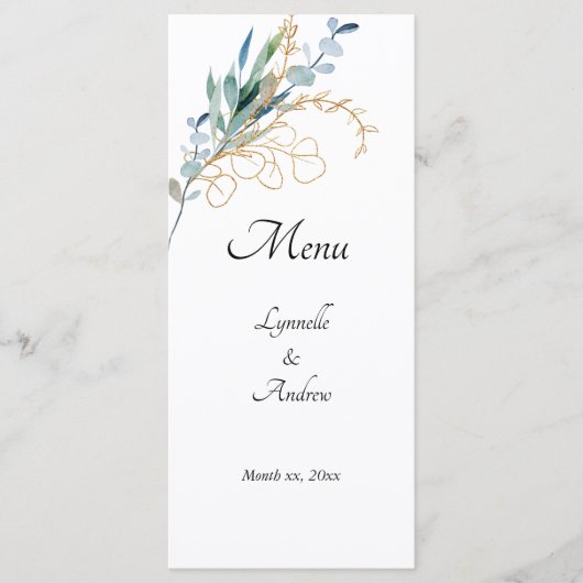 Waterverf Floral Wedding Menu (Voorkant)