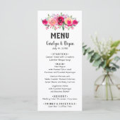 Waterverf Floral Wedding Menu (Staand voorkant)