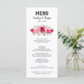 Waterverf Floral Wedding Menu (Staand voorkant)