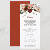 Waterverf Floral Wedding Menu (Voorkant / Achterkant)