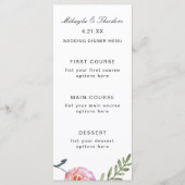Waterverf Floral Wedding Menu Card (Voorkant)