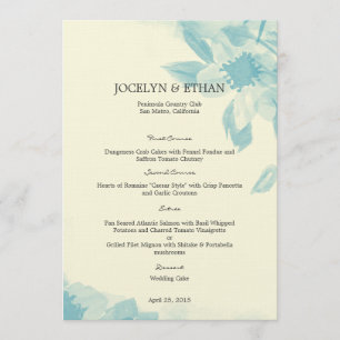 Waterverf Floral Wedding Menu Card