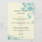 Waterverf Floral Wedding Menu Card (Voorkant)