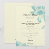 Waterverf Floral Wedding Menu Card (Voorkant / Achterkant)