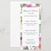 Waterverf Floral Wedding Menu Card (Voorkant / Achterkant)