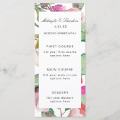 Waterverf Floral Wedding Menu Card (Voorkant)