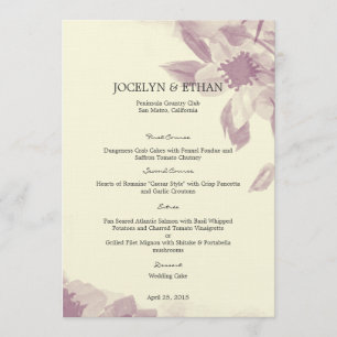 Waterverf Floral Wedding Menu Card