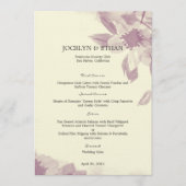 Waterverf Floral Wedding Menu Card (Voorkant)