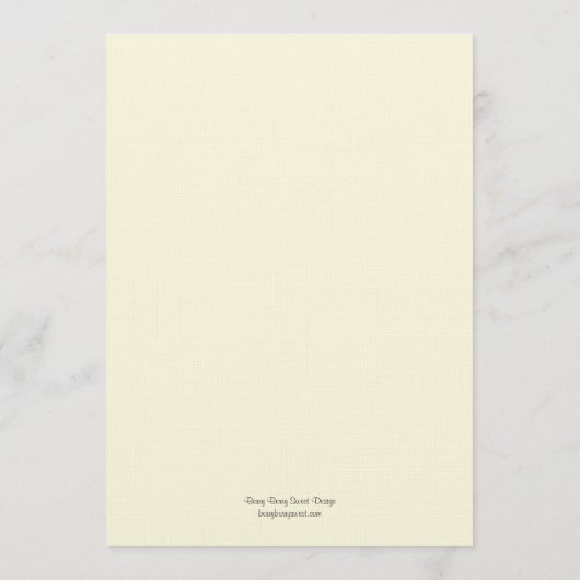 Waterverf Floral Wedding Menu Card (Achterkant)