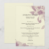 Waterverf Floral Wedding Menu Card (Voorkant / Achterkant)
