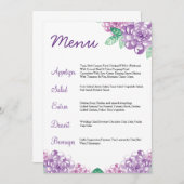 Waterverf Floral Wedding Menu Card (Voorkant / Achterkant)