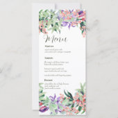 Waterverf Floral Wedding Menu Card (Voorkant)