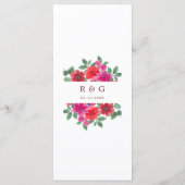 Waterverf Floral Wedding Menus Menu (Achterkant)