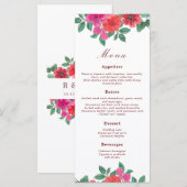 Waterverf Floral Wedding Menus Menu (Voorkant / Achterkant)