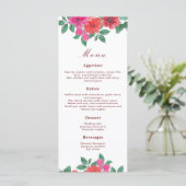 Waterverf Floral Wedding Menus Menu (Staand voorkant)