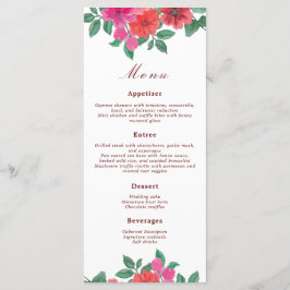Waterverf Floral Wedding Menus Menu