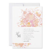 Waterverf Floral Wedding met roze bloesems