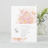 Waterverf Floral Wedding met roze bloesems Kaart (Staand voorkant)
