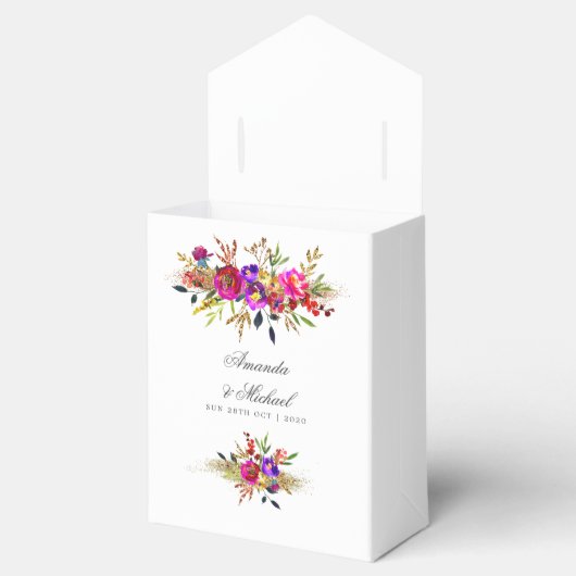 Waterverf Floral Wedding Monogram Bedankdoosjes (Geopend)