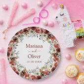 Waterverf Floral Wedding Papieren Bordje (Feest)