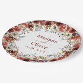 Waterverf Floral Wedding Papieren Bordje (Gekanteld)