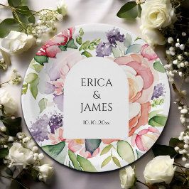 Waterverf Floral Wedding Papieren Bordje
