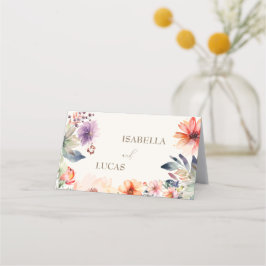 Waterverf Floral Wedding Plaatskaartje