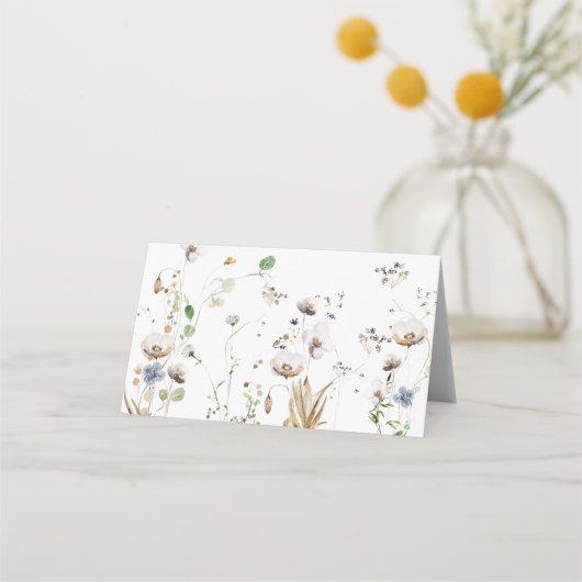 Waterverf Floral Wedding Place Cards Plaatskaartje (Achterkant)