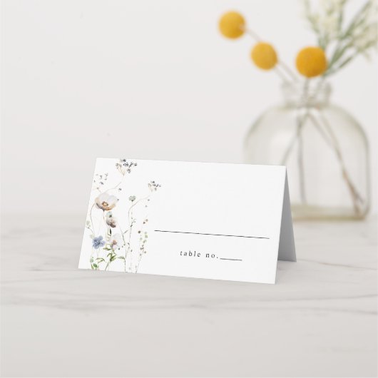 Waterverf Floral Wedding Place Cards Plaatskaartje (Voorkant)