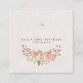 Waterverf Floral Wedding Planner van Classy Monogr Vierkante Visitekaartje (Voorkant)