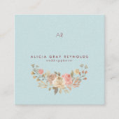 Waterverf Floral Wedding Planner van Classy Monogr Vierkante Visitekaartje (Voorkant)