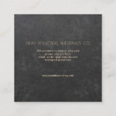 Waterverf Floral Wedding Planner zwarte monogram Vierkante Visitekaartje (Achterkant)