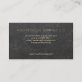 Waterverf Floral Wedding Planner zwarte monogram Visitekaartje (Achterkant)
